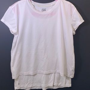Athleta Girl top girls L 12 white Layered Athletic top